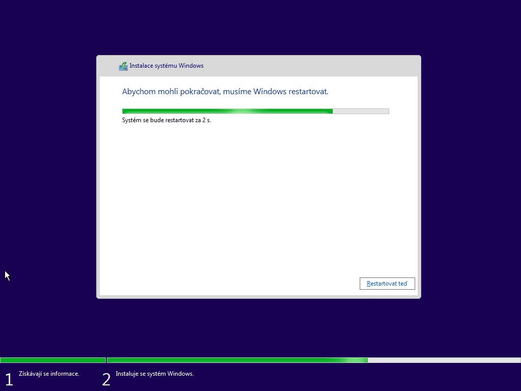 Výběr disku a instalace Windows - 4. část