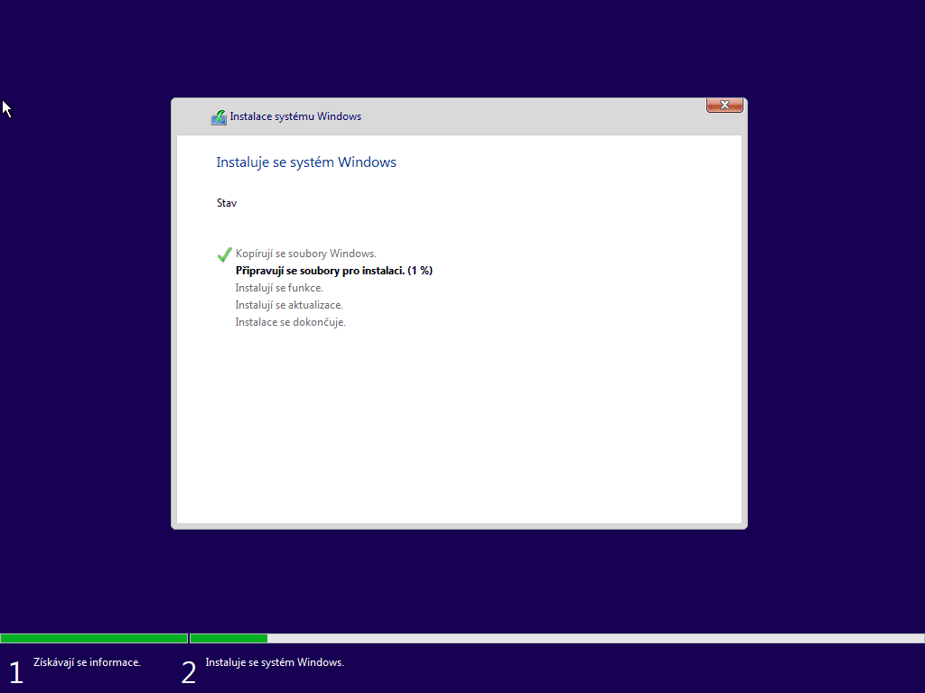 Výběr disku a instalace Windows - 3. část