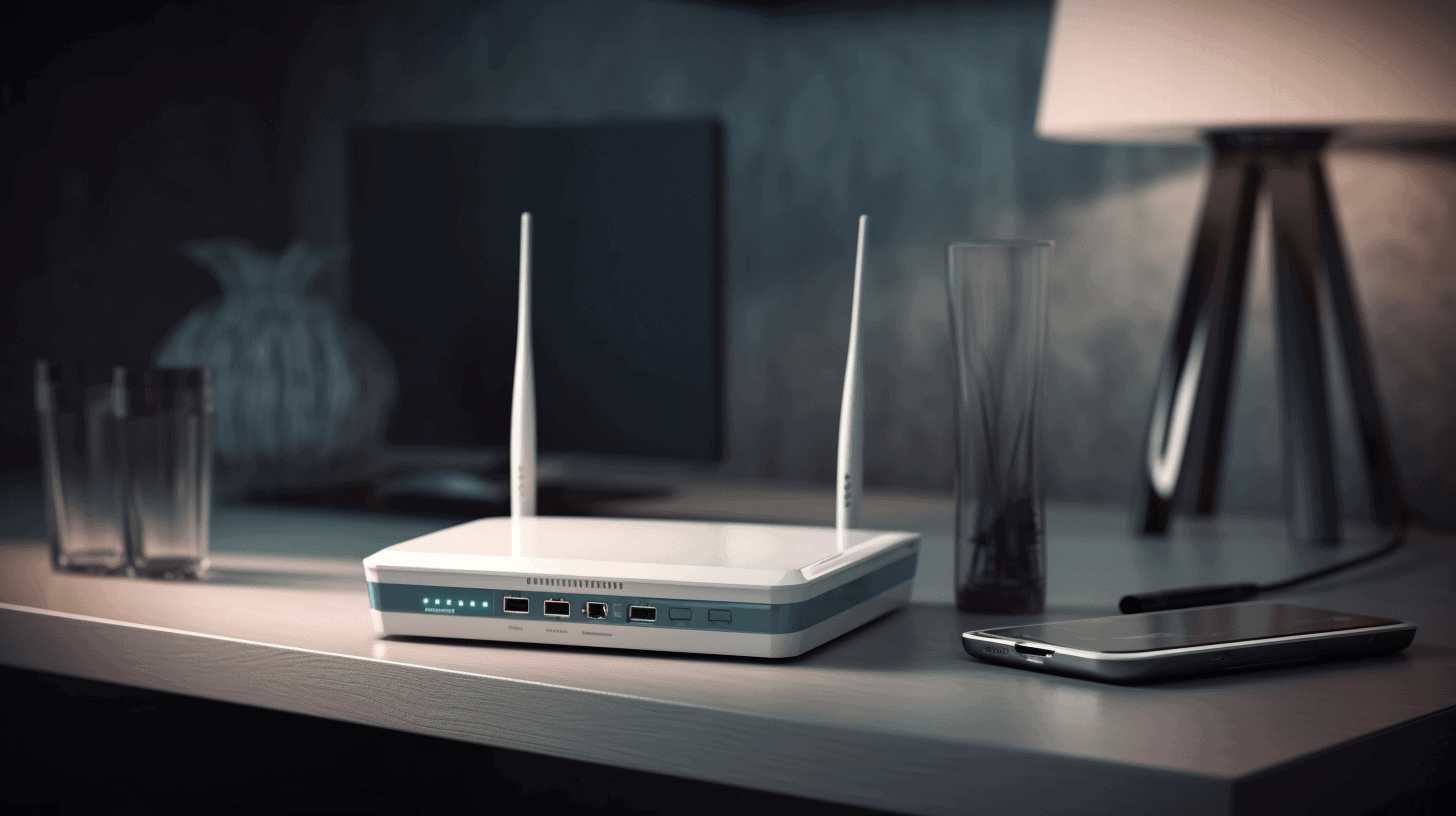 Wi-Fi router na stolu